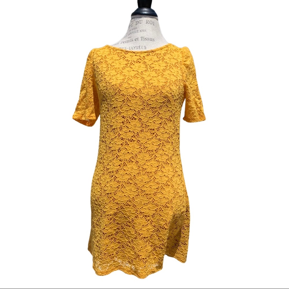 Yellow Lacey Floral Dress